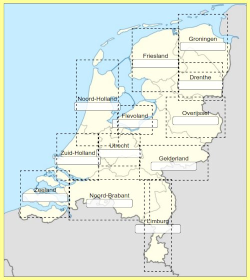 Omtrek van de divs met provincies zichtbaar gemaakt.