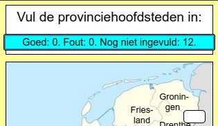 De omtrek van de div met de uitslagen zichtbaar gemaakt.