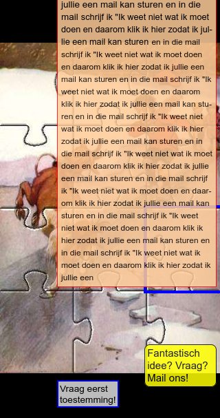 Tekst negen staat te hoog.