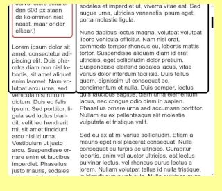 De border scrolt mee naar boven.