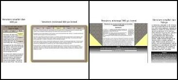 Thumbnails van voorbeelden uit de subcategorie één kolom.